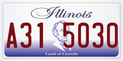 IL license plate A315030
