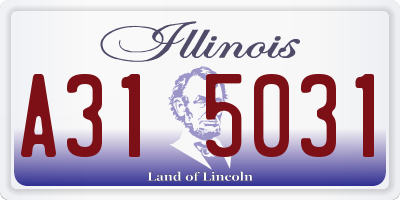 IL license plate A315031
