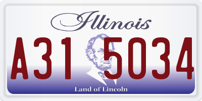 IL license plate A315034