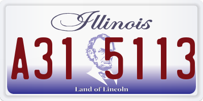 IL license plate A315113
