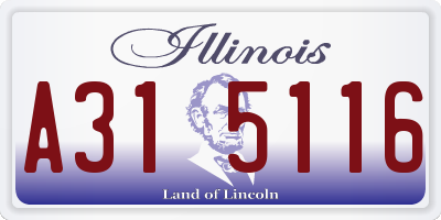 IL license plate A315116