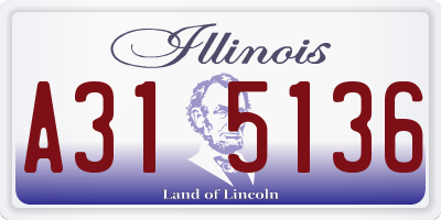 IL license plate A315136