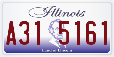 IL license plate A315161