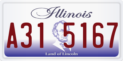 IL license plate A315167