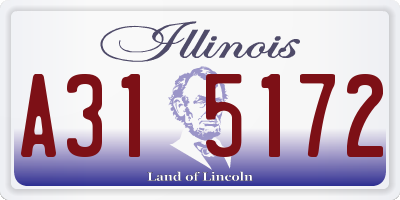 IL license plate A315172