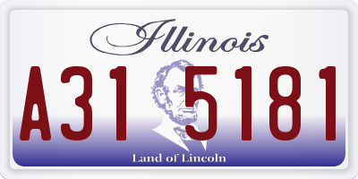 IL license plate A315181