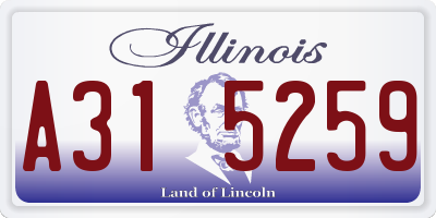 IL license plate A315259