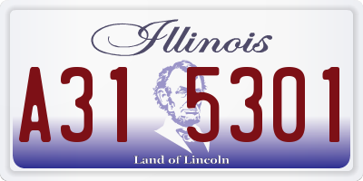 IL license plate A315301