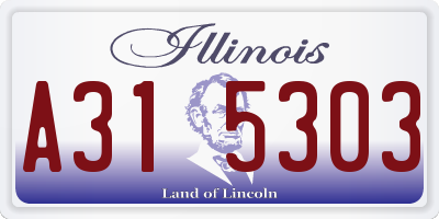 IL license plate A315303