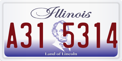 IL license plate A315314