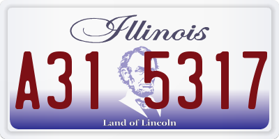 IL license plate A315317