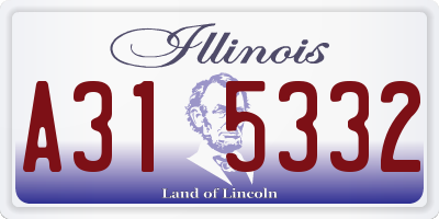 IL license plate A315332