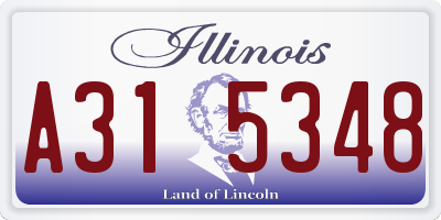 IL license plate A315348