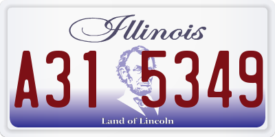 IL license plate A315349