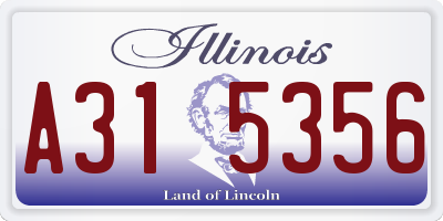 IL license plate A315356