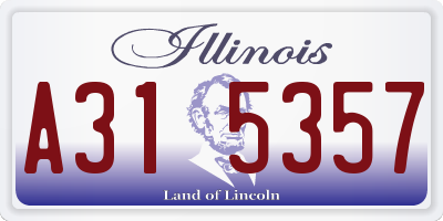 IL license plate A315357