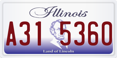 IL license plate A315360
