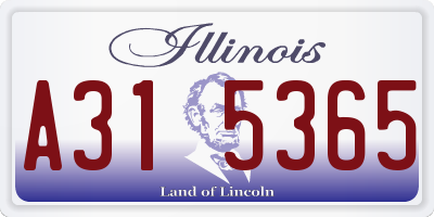 IL license plate A315365