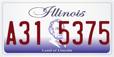 IL license plate A315375