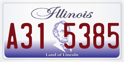 IL license plate A315385