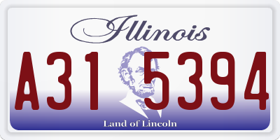 IL license plate A315394