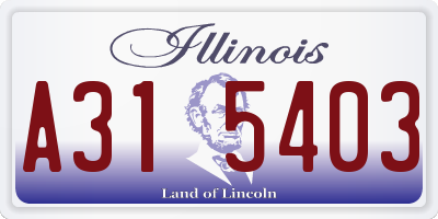 IL license plate A315403