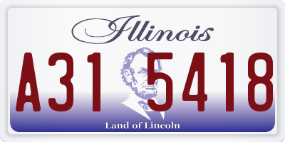 IL license plate A315418