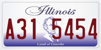 IL license plate A315454