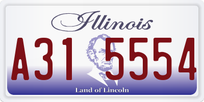 IL license plate A315554