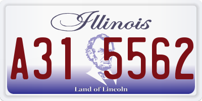 IL license plate A315562
