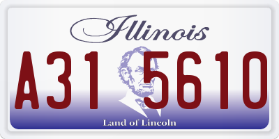 IL license plate A315610