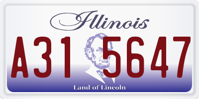IL license plate A315647