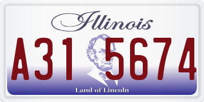 IL license plate A315674