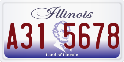 IL license plate A315678