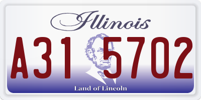 IL license plate A315702