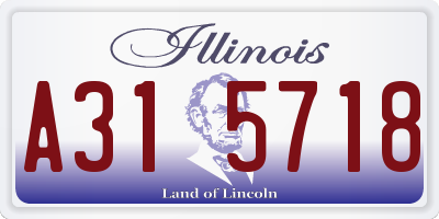 IL license plate A315718