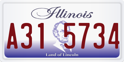 IL license plate A315734