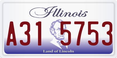 IL license plate A315753