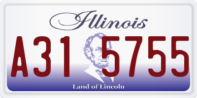 IL license plate A315755