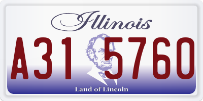 IL license plate A315760