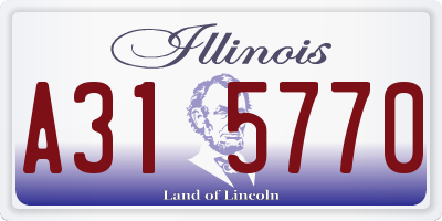 IL license plate A315770