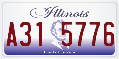 IL license plate A315776