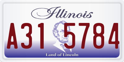 IL license plate A315784