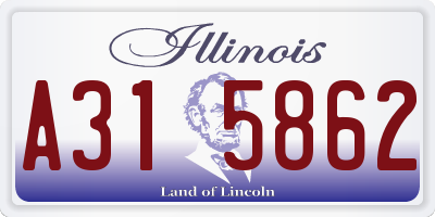 IL license plate A315862
