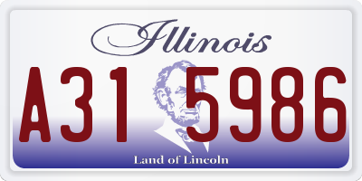 IL license plate A315986