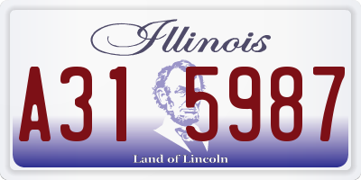 IL license plate A315987