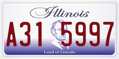 IL license plate A315997