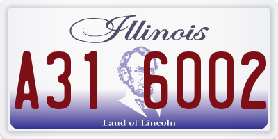 IL license plate A316002