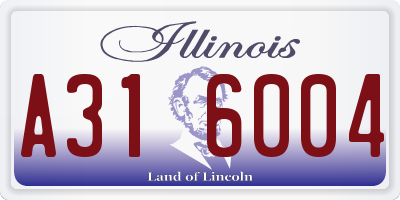 IL license plate A316004