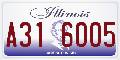 IL license plate A316005